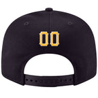 Custom Navy Gold-White Stitched Adjustable Snapback Hat photo 3