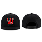 Custom Navy Red-White Stitched Adjustable Snapback Hat