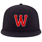 Custom Navy Red-White Stitched Adjustable Snapback Hat photo 2