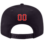 Custom Navy Red-White Stitched Adjustable Snapback Hat photo 3