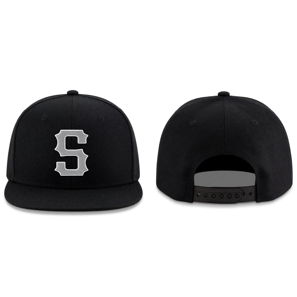 Custom Navy Gray-White Stitched Adjustable Snapback Hat