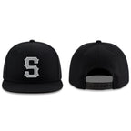 Custom Navy Gray-White Stitched Adjustable Snapback Hat