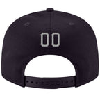Custom Navy Gray-White Stitched Adjustable Snapback Hat photo 3