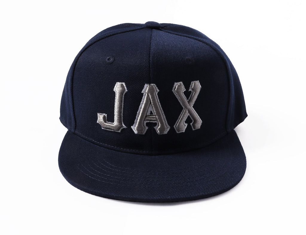 Custom Navy Gray-White Stitched Adjustable Snapback Hat photo 5