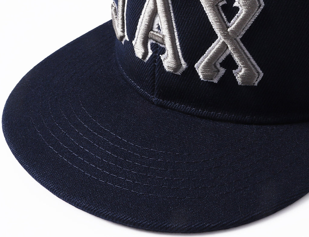 Custom Navy Gray-White Stitched Adjustable Snapback Hat photo 8