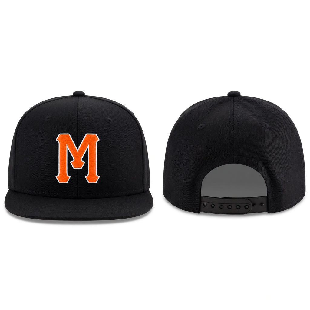 Custom Navy Orange-White Stitched Adjustable Snapback Hat