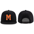 Custom Navy Orange-White Stitched Adjustable Snapback Hat