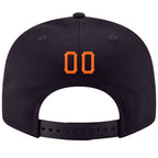 Custom Navy Orange-White Stitched Adjustable Snapback Hat photo 3