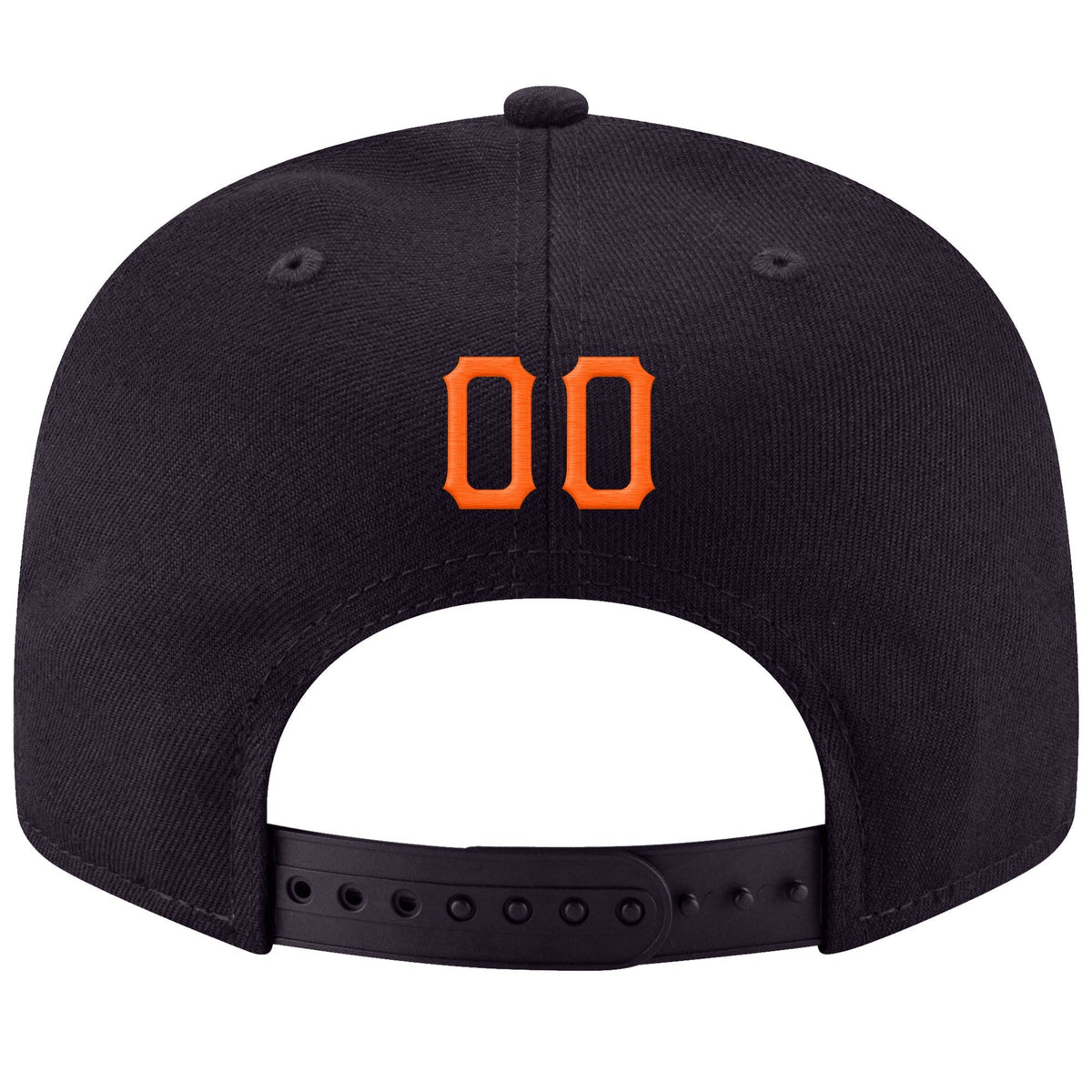 Custom Navy Orange-White Stitched Adjustable Snapback Hat photo 3