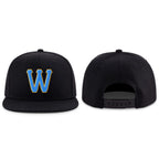 Custom Navy Powder Blue-Gold Stitched Adjustable Snapback Hat
