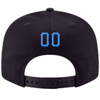 Custom Navy Powder Blue-Gold Stitched Adjustable Snapback Hat photo 3