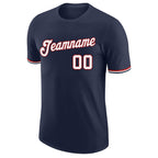 Custom Navy White-Red Performance T-Shirt photo 4