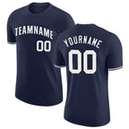 Custom Navy White Performance T-Shirt