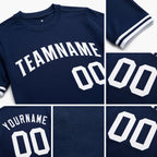 Custom Navy White Performance T-Shirt detail