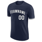Custom Navy White Performance T-Shirt photo 4