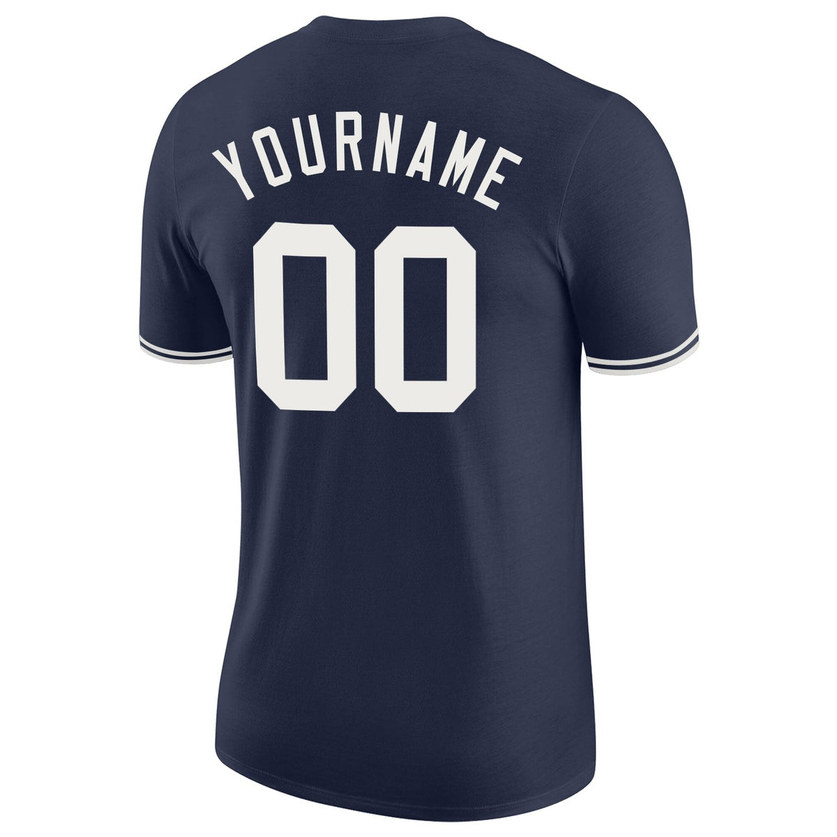 Custom Navy White Performance T-Shirt photo 5