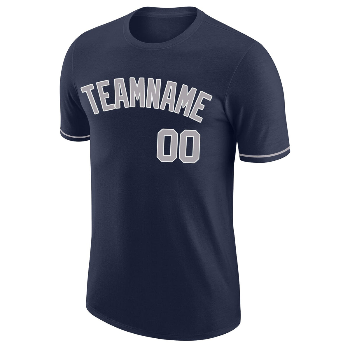 Custom Navy Gray-White Performance T-Shirt photo 4