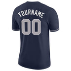 Custom Navy Gray-White Performance T-Shirt photo 5