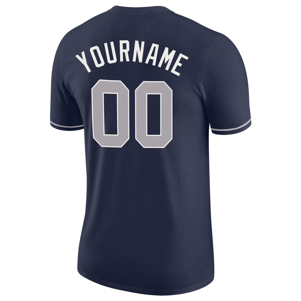 Custom Navy Gray-White Performance T-Shirt photo 5