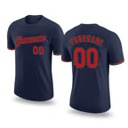 Custom Navy Red-Old Gold Performance T-Shirt