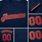 Custom Navy Red-Old Gold Performance T-Shirt detail