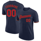 Custom Navy Red-Old Gold Performance T-Shirt photo 1