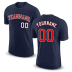 Custom Navy Red-White Performance T-Shirt
