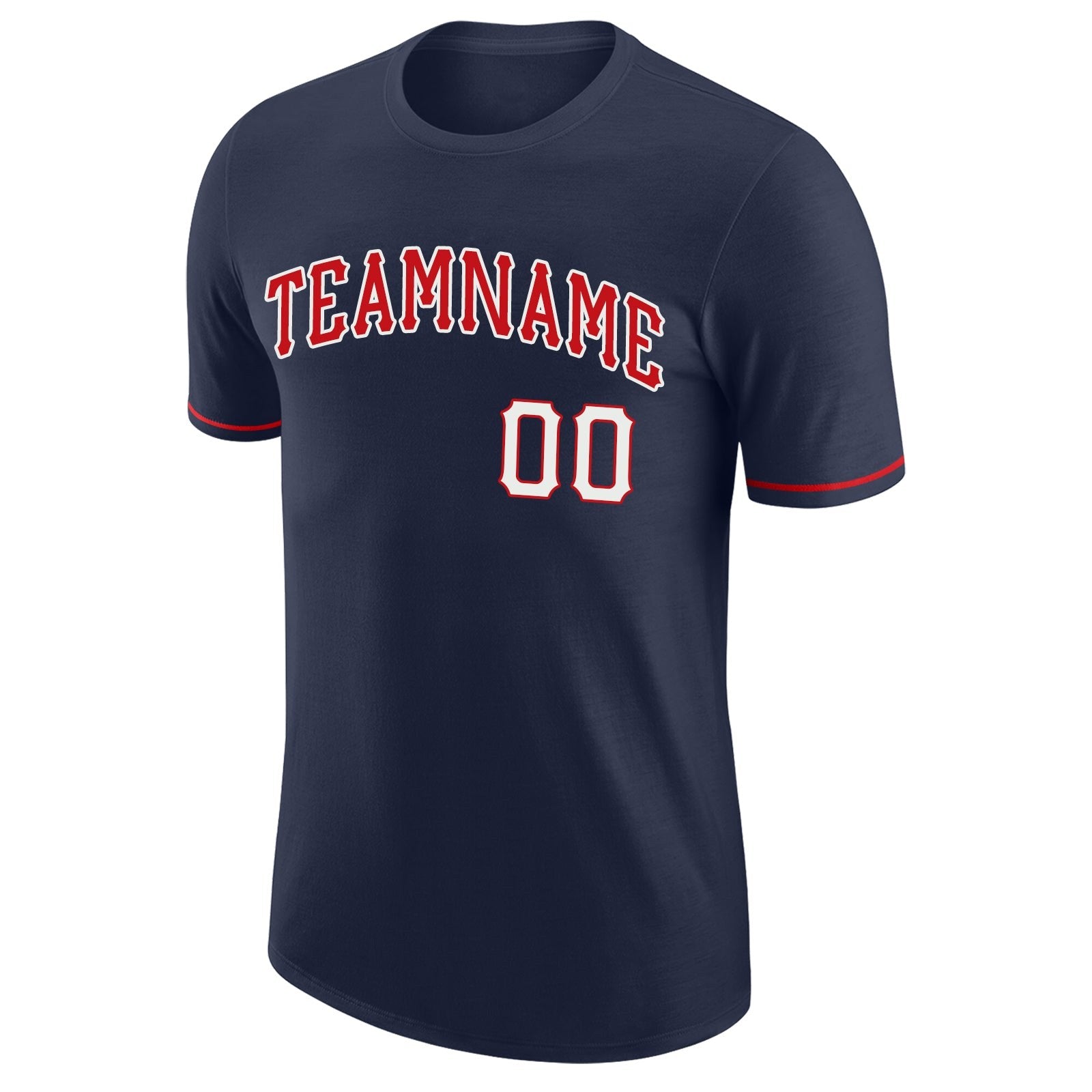 Custom Navy Red-White Performance T-Shirt photo 4