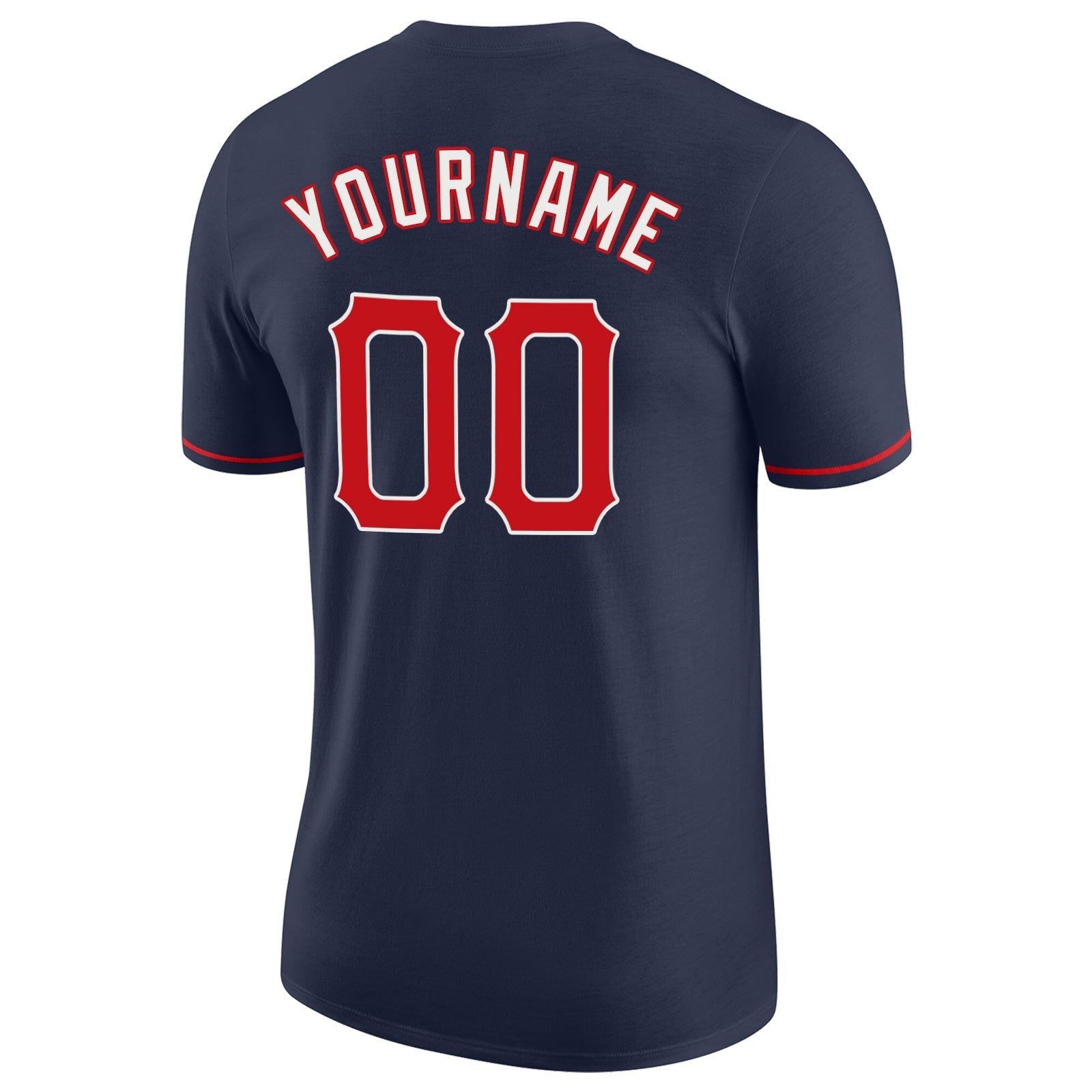 Custom Navy Red-White Performance T-Shirt photo 5