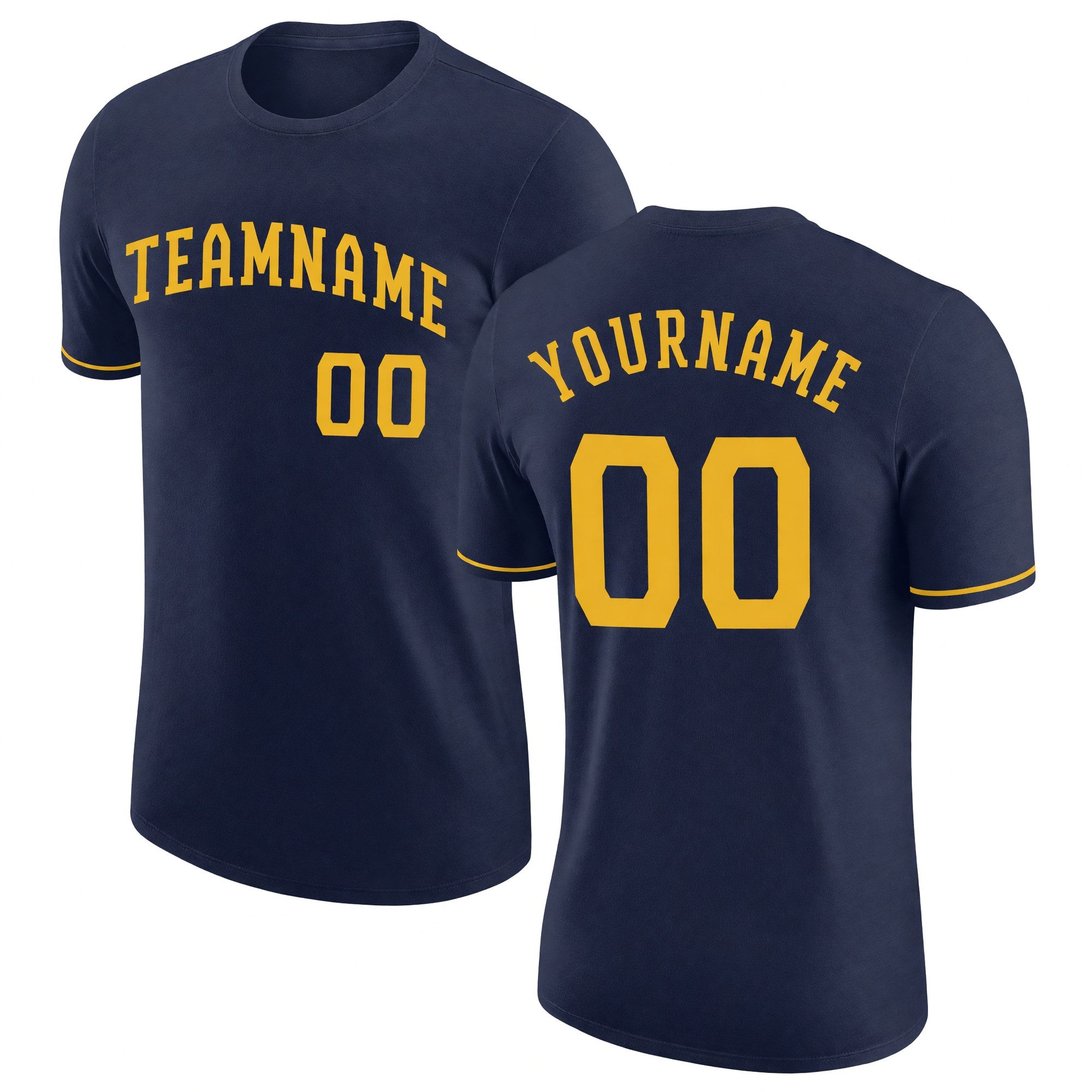 Custom Navy Gold Performance T-Shirt