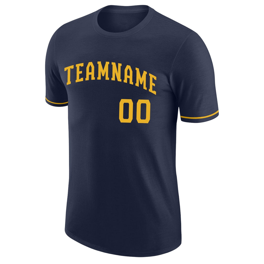 Custom Navy Gold Performance T-Shirt photo 4