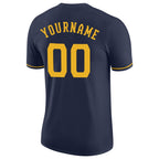 Custom Navy Gold Performance T-Shirt photo 5