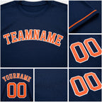 Custom Navy Orange-White Performance T-Shirt detail