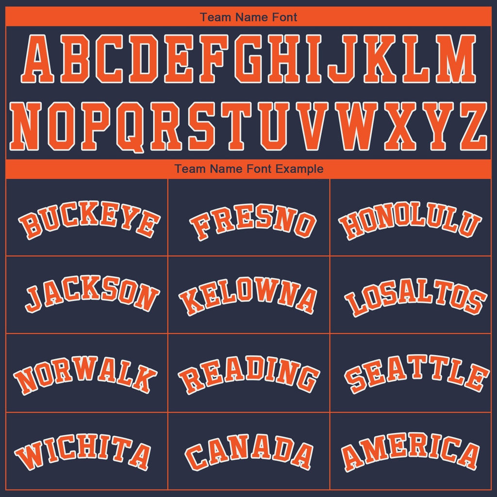 Custom Navy Orange-White Performance T-Shirt photo 3