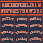Custom Navy Orange-White Performance T-Shirt photo 3