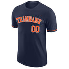 Custom Navy Orange-White Performance T-Shirt photo 4