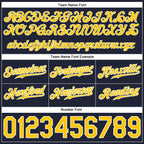 Custom Navy Gold-White Authentic Throwback Basketball Shorts photo 2