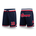 Custom Navy Red-White Authentic Throwback Basketball Shorts