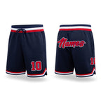 Custom Navy Red-White Authentic Throwback Basketball Shorts