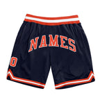 Custom Navy Orange-White Authentic Throwback Basketball Shorts photo 1