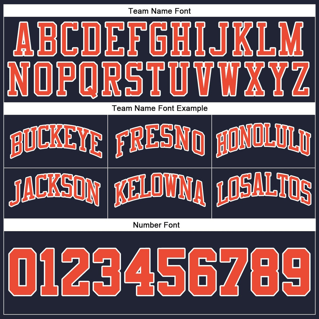 Custom Navy Orange-White Authentic Throwback Basketball Shorts photo 2