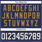 Custom Navy White-Old Gold Authentic Throwback Basketball Jersey photo 3