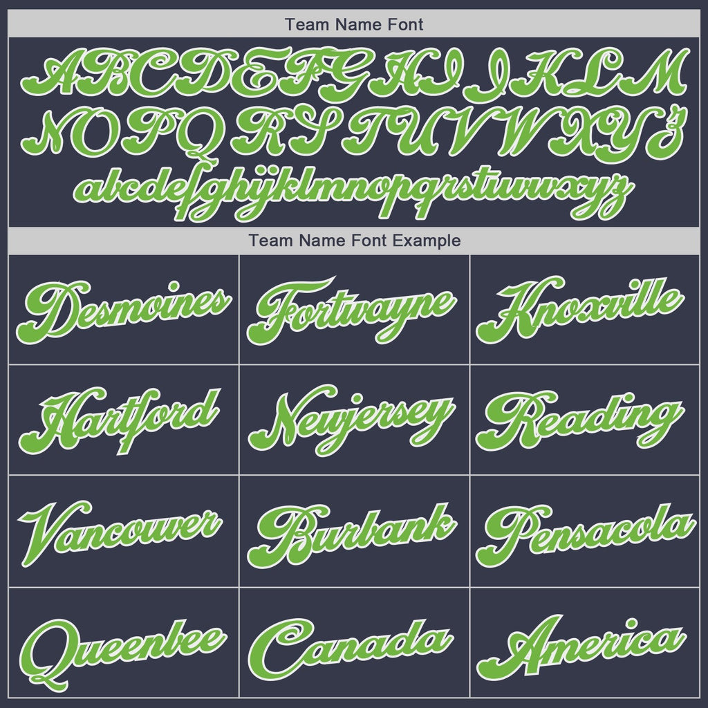 Custom Navy Neon Green-White Authentic Throwback Basketball Jersey photo 2