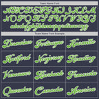 Custom Navy Neon Green-White Authentic Throwback Basketball Jersey photo 2