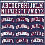 Custom Navy White-Red Authentic Throwback Basketball Jersey photo 2