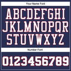 Custom Navy White-Red Authentic Throwback Basketball Jersey photo 3