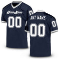 Custom Navy White-Gray Mesh Authentic Throwback Football Jersey