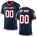 Custom Navy White-Red Mesh Authentic Throwback Football Jersey