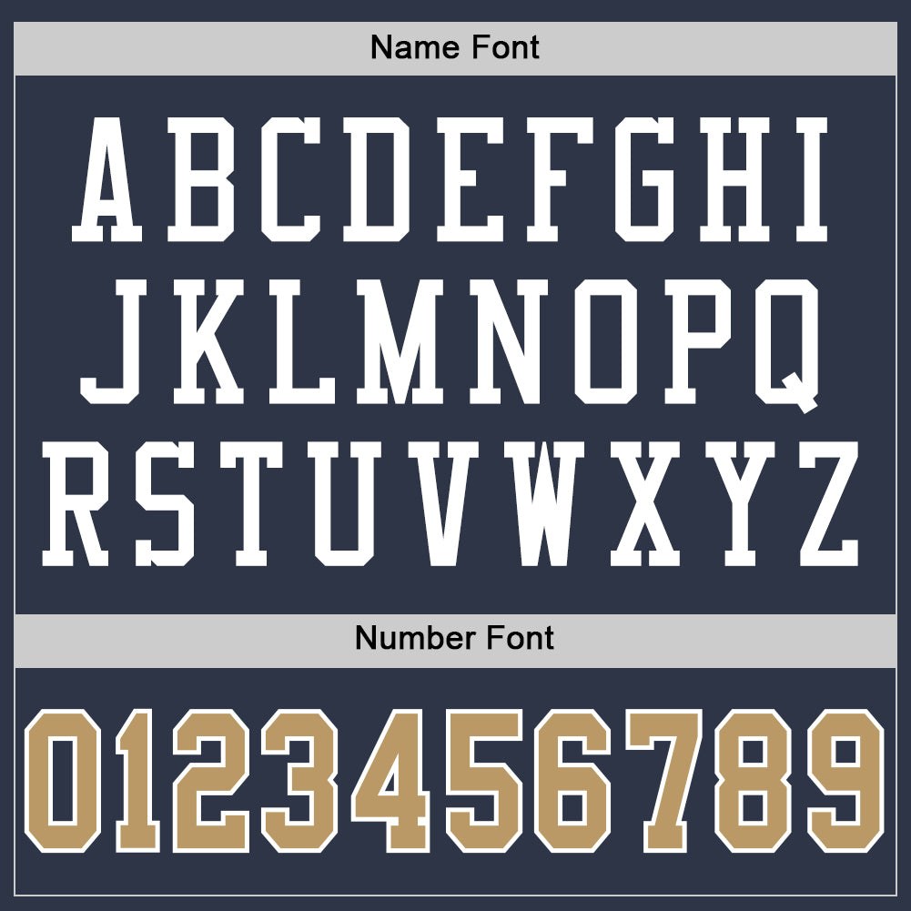 Custom Navy Old Gold-White Mesh Authentic Throwback Football Jersey photo 3