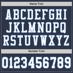 Custom Navy White-Light Blue Mesh Authentic Throwback Football Jersey photo 3
